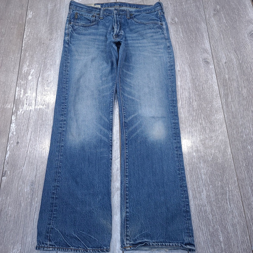 Abercrombie & Fitch Jeans Mens 31x32 Blue Kilburn Low Rise Bootcut Button Fly